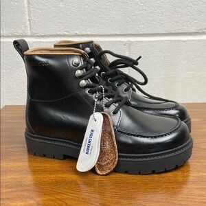 NIB Birkenstock Trones Black Leather Chunky‎ Ankle Boots EU36/W5 Regular 1010802